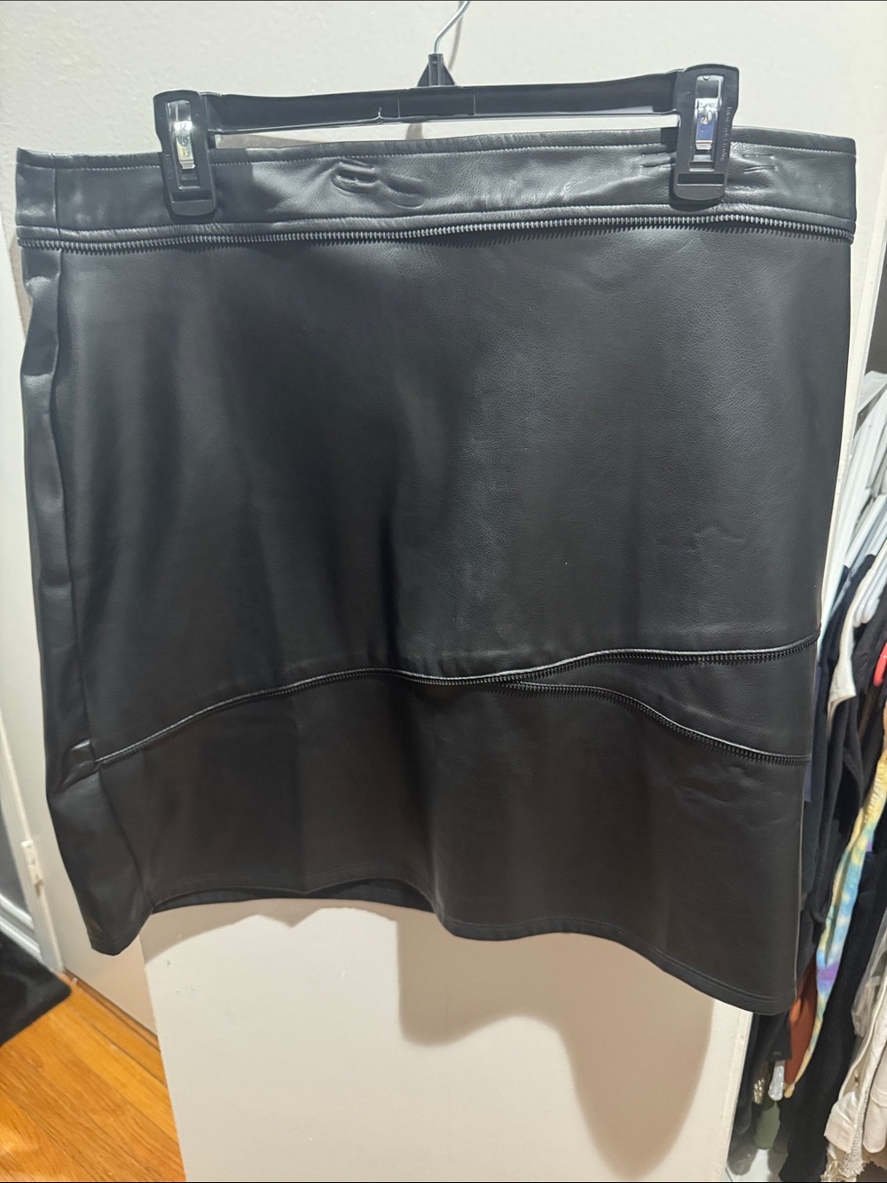 Karl Lagerfeld Black Faux Leather Mini Skirt
